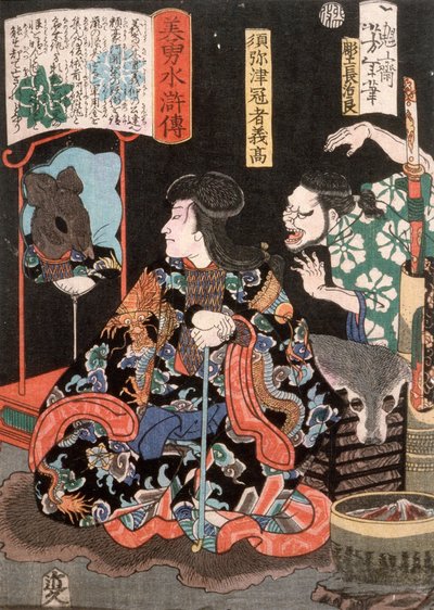 Shumitsu Kanja Yoshitaka als Ratte in einem Spiegel reflektierend door Tsukioka Yoshitoshi