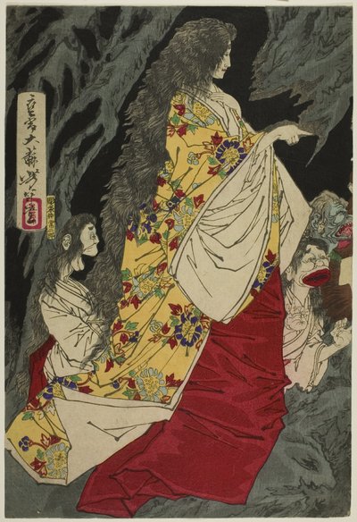 Bovennatuurlijke wezens in Shirazunoyabu in Yawata door Tsukioka Yoshitoshi