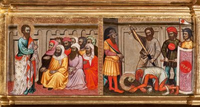 Predella met het leven van St. Bartholomeus, onthoofd in Armenië, detail (detail) door Turino Vanni