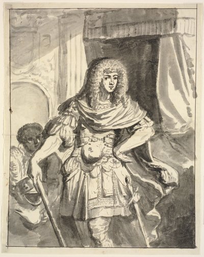Portret van een veldheer. Kniefiguur. Op de achtergrond een dienaar door Ubekendt