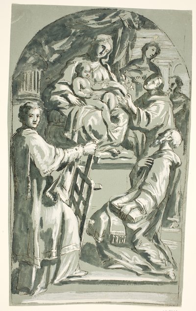 Sacra Conversazione met St. Laurentius en Antonius van Padua door Ubekendt Ubekendt