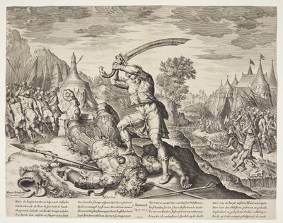 David die het hoofd van Goliath afhakt door Ubekendt efter ubekendt efter Maarten van Heemskerck