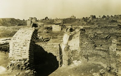 Trilobed gebouw, al-Fustat, Egypte, foto door Ugo Monneret de Villard door Ugo Monneret de Villard