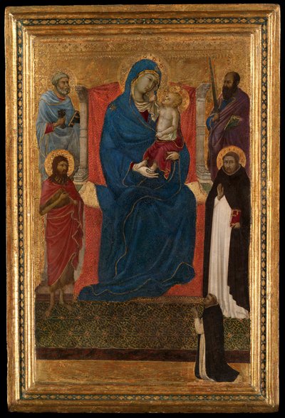 Maagd en kind met de heiligen Petrus, Paulus, Johannes de Doper en Dominicus en een Dominicaanse smekeling door Ugolino di Nerio