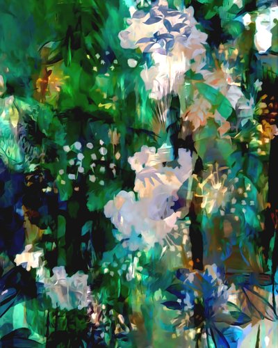 Weelderige bloemenabstractie door Uma Gokhale