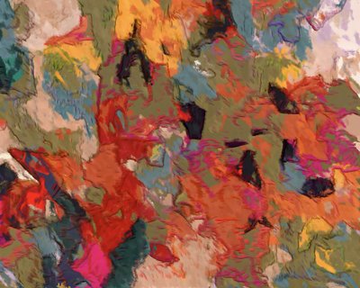 Levendige abstracte penseelstreken door Uma Gokhale