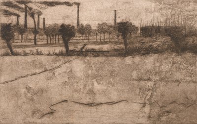 Landschap met Industriële Planten, 1909 door Umberto Boccioni