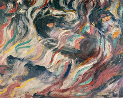 Stemmen: afscheid door Umberto Boccioni (1882-1916) (detail) door Umberto Boccioni