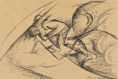 Studie voor Dynamische Kracht van een Fietser I door Umberto Boccioni