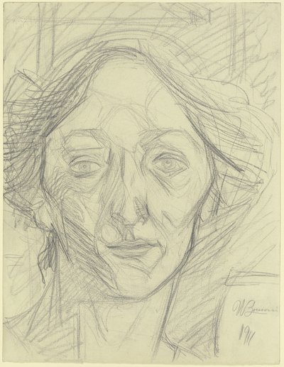 Vrouwenhoofd door Umberto Boccioni