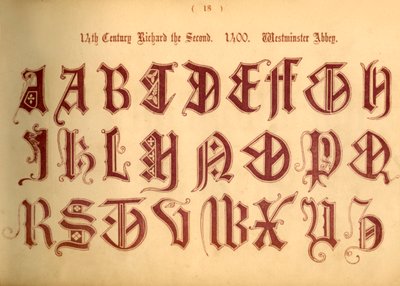14e Eeuw. Richard de Tweede. Westminster Abbey door Unbekannt