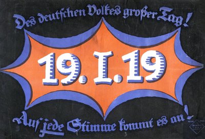 19 januari 1919. Duitse federale verkiezingen, 1919 door Unbekannt