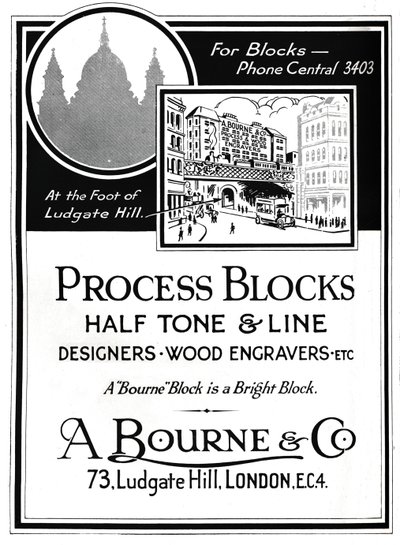 A. Bourne & Co. Advertentie - Process Blocks, 1919 door Unbekannt