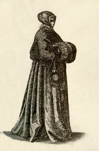 Een Nederlandse dame in buitenkleding, 1640, 1937 door Unbekannt