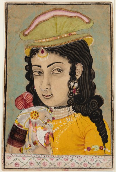 Een Europese Dame met een fles en beker, c. 1710-20 door Unbekannt