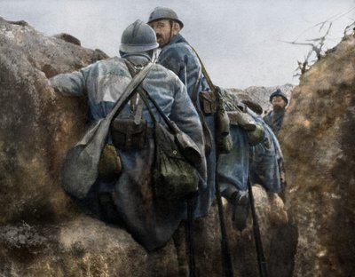 Een Franse loopgraaf voor een aanval, 2e Slag om Champagne, Frankrijk, 25 september 1915 door Unbekannt