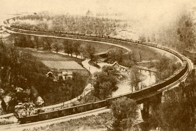 Een gigantische goederentrein van vierenvijftig wagens getrokken door één locomotief, Chicago en North West Railway, 193 door Unbekannt