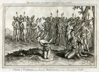 Een koning van Florida die zijn magiër raadpleegt voordat hij ten strijde trekt, c1760 door Unbekannt