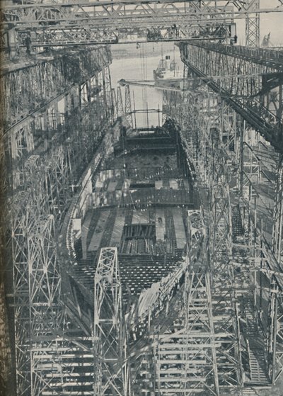 Een Nest van Staal. Cunard White Star lijnschip Georgic in aanbouw, 1927-1929, 1936 door Unbekannt