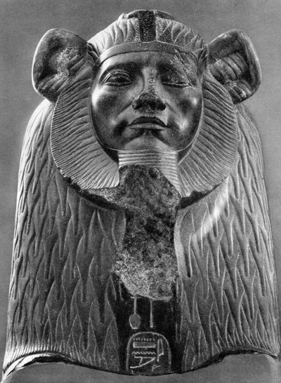 Een granieten sfinx van koning Amenemhat III, ca. 1820 v.Chr. 1936 door Unbekannt