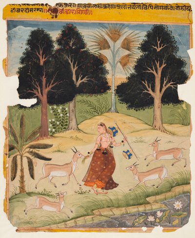 Een pagina uit een Ragamala-manuscript: Todi Ragini, ca. 1625 door Unbekannt