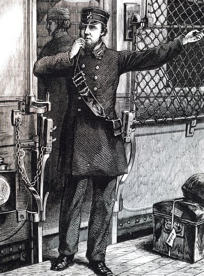 Een treinwachter door Unbekannt