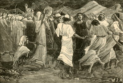 Aäron en de Israëlieten aanbidden het kalf, 1890 door Unbekannt