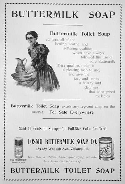 Advertentie voor Cosmo Buttermilk toiletzeep door Unbekannt