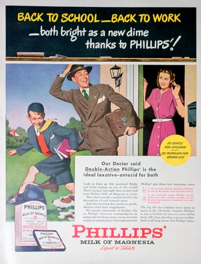Advertentie voor Phillips melk van magnesia, 1946 door Unbekannt