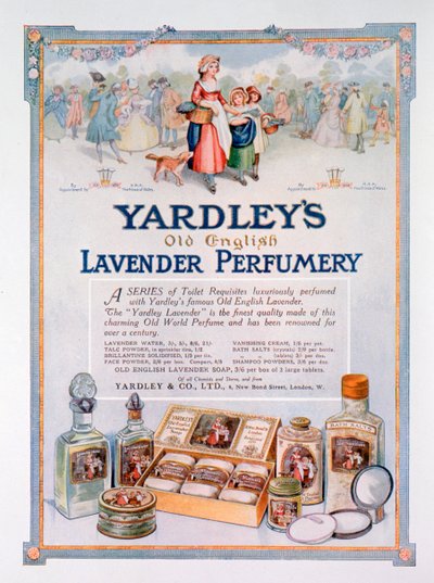 Advertentie voor Yardleys Old English Lavender parfumerie, 1923 door Unbekannt