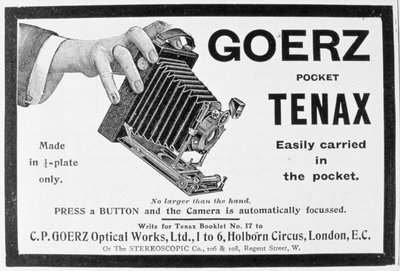 Advertentie voor de Goerz Pocket Tenax camera, 1909 door Unbekannt