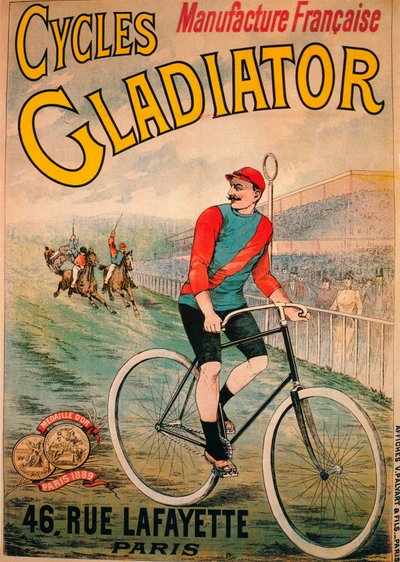 Advertentie voor Cycles Gladiator fietsen, ca 1900 door Unbekannt