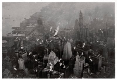 Luchtfoto van Manhattan, New York City, VS, vanuit een Zeppelin, 1928-1933 door Unbekannt