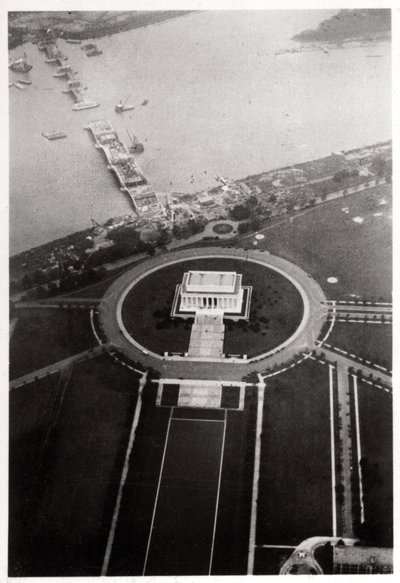 Luchtfoto van het Lincoln Memorial, Washington DC, VS, vanuit een Zeppelin, 1928-1933 door Unbekannt