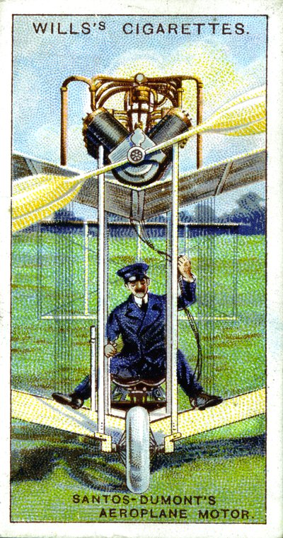 Alberto Santos-Dumont, Braziliaanse luchtvaartpionier, eerste geregistreerde vlucht in Europa, 1906, 1915 door Unbekannt
