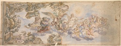 Allegorisch ontwerp voor een plafondfresco, 1650-1700 door Unbekannt