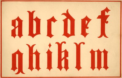 Alfabet, letters a-m, kleine letters door Unbekannt