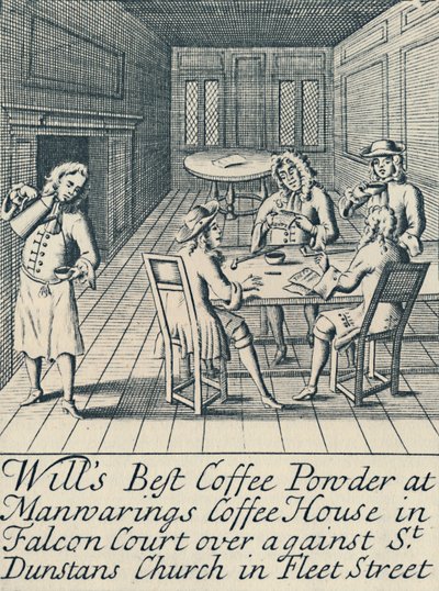 Een Advertentie Voor Wills Coffee House ca. 1700, 1944 door Unbekannt