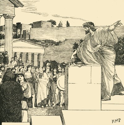 Een Redevoering van Demosthenes, 1890 door Unbekannt