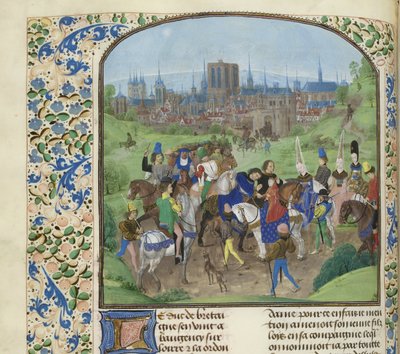 Aankomst van Hertog Lodewijk II van Anjou in Parijs, ca 1470-1475 door Unbekannt