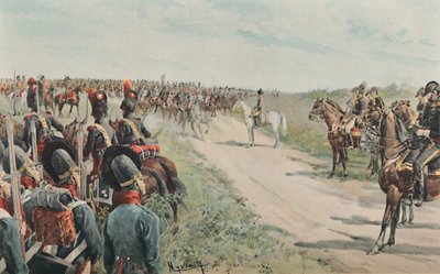 Aankomst van Napoleon onder de Beieren en Saksen, 1896 door Unbekannt
