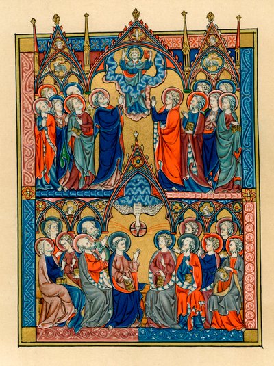 Hemelvaart en Pinksteren, 1290-1300 door Unbekannt
