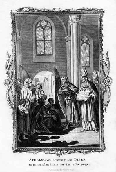 Athelstan beveelt de Bijbel in de Saksische taal te vertalen door Unbekannt