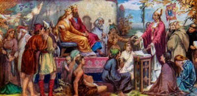 Augustinus predikt tot Ethelbert en Bertha, 1925 door Unbekannt