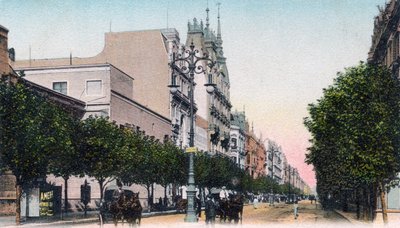 Avenida de Mayo, Buenos Aires, Argentinië, begin 20e eeuw door Unbekannt
