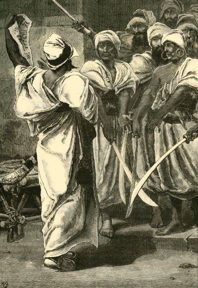 Bagaeus levert zijn boodschappen aan de Perzische wacht, 1890 door Unbekannt