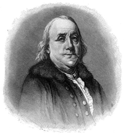 Benjamin Franklin, 18e-eeuwse Amerikaanse wetenschapper, uitvinder en staatsman, 1901 door Unbekannt