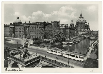 Berlijn, Stadtschloss met Kurfürstenbrücke en Dom / Fotopostkaart rond 1937/38 door Unbekannt