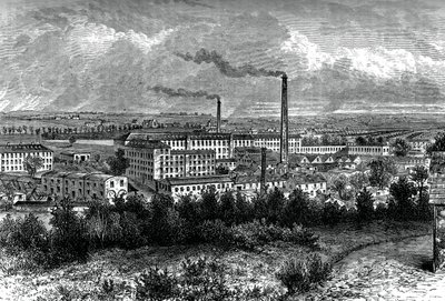 Bessbrook Mills en dorp, County Armagh, Ierland, ca. 1880 door Unbekannt