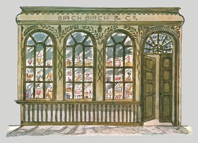 Voorgevel van de winkel van Birch, City of London, 1928 door Unbekannt